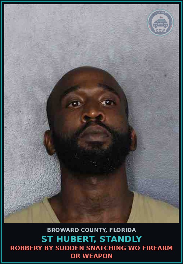 Booking mugshot of ST HUBERT, STANDLY in Broward County