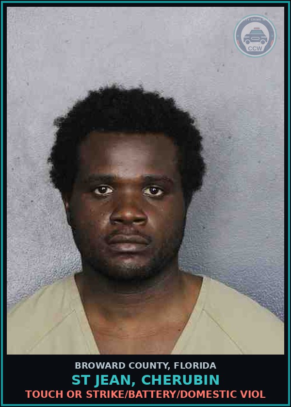Booking mugshot of ST JEAN, CHERUBIN in Broward County