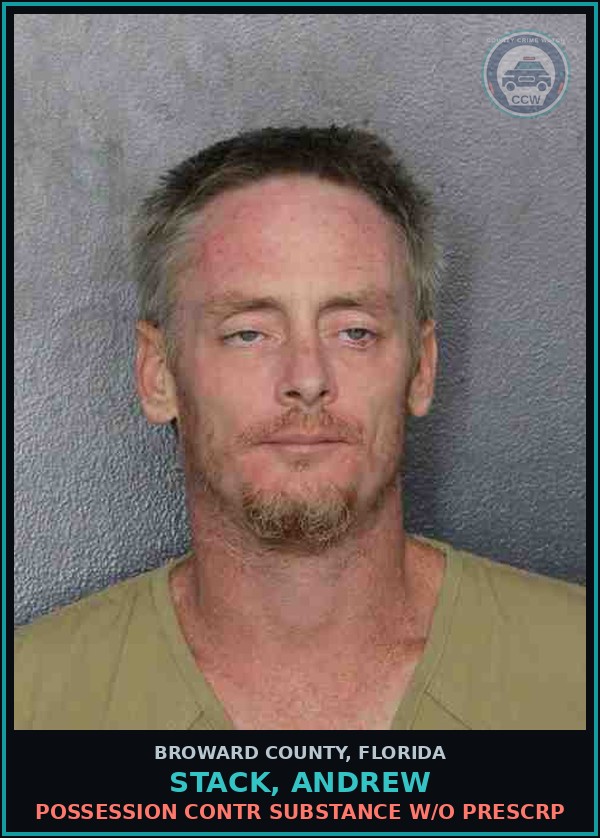 Booking mugshot of STACK, ANDREW in Broward County