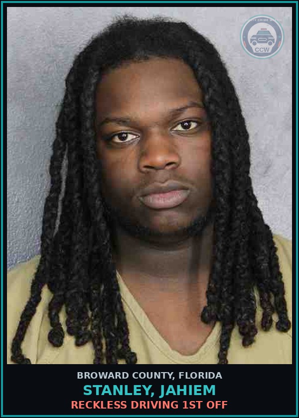 Booking mugshot of STANLEY, JAHIEM in Broward County