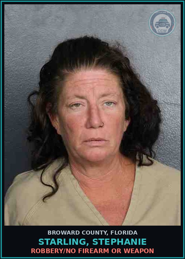 Booking mugshot of STARLING, STEPHANIE in Broward County
