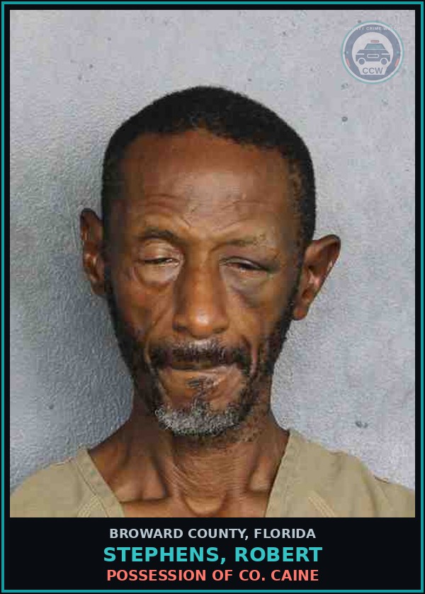 Booking mugshot of STEPHENS, ROBERT in Broward County