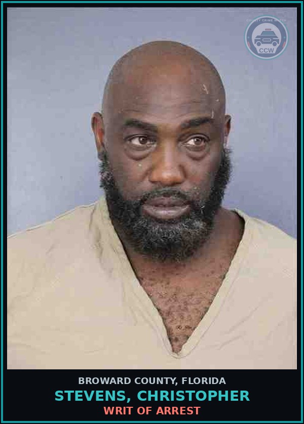Booking mugshot of STEVENS, CHRISTOPHER in Broward County