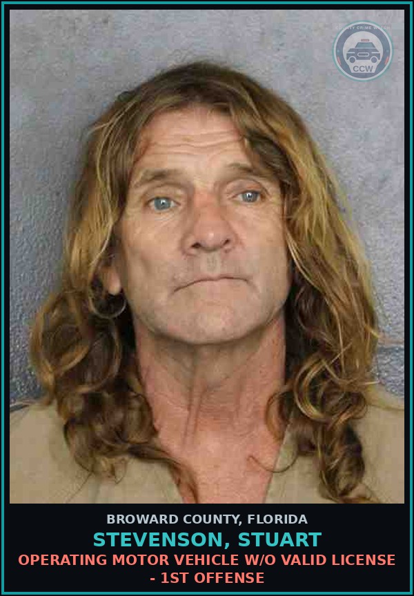 Booking mugshot of STEVENSON, STUART in Broward County