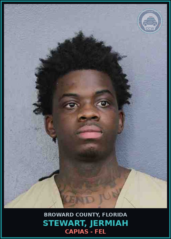 Booking mugshot of STEWART, JERMIAH in Broward County