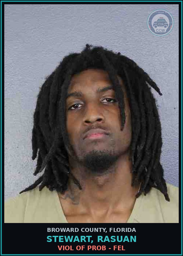 Booking mugshot of STEWART, RASUAN in Broward County