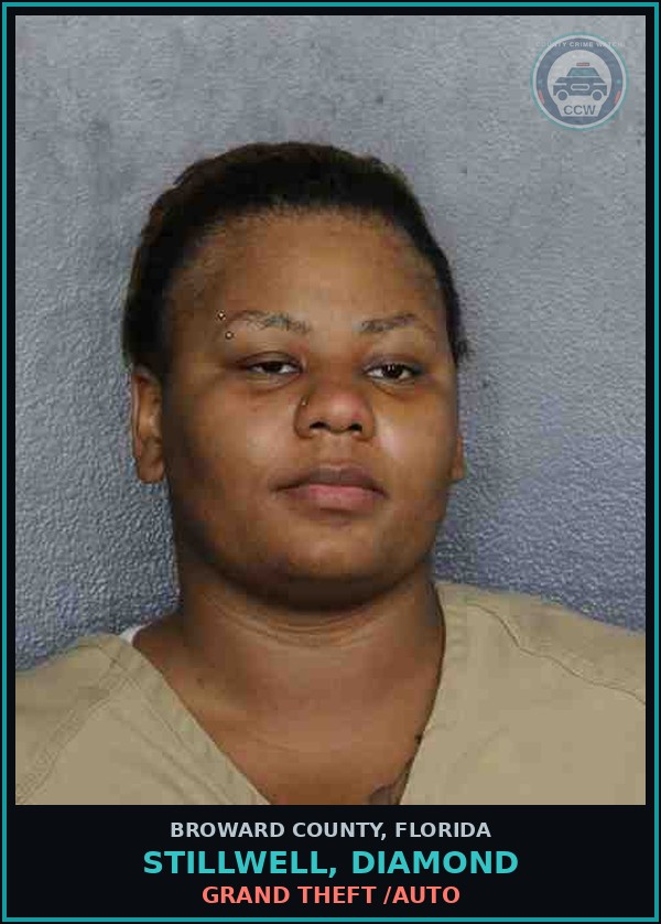 Booking mugshot of STILLWELL, DIAMOND in Broward County