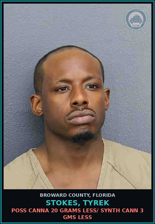 Booking mugshot of STOKES, TYREK in Broward County