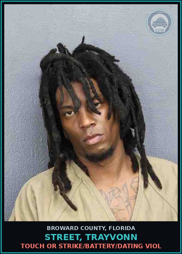 Booking mugshot of STREET, TRAYVONN in Broward County