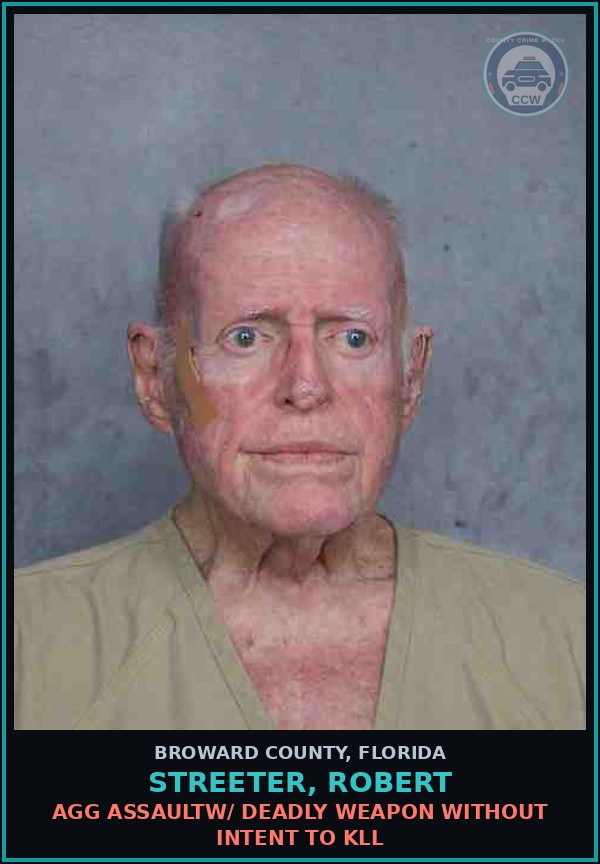 Booking mugshot of STREETER, ROBERT in Broward County