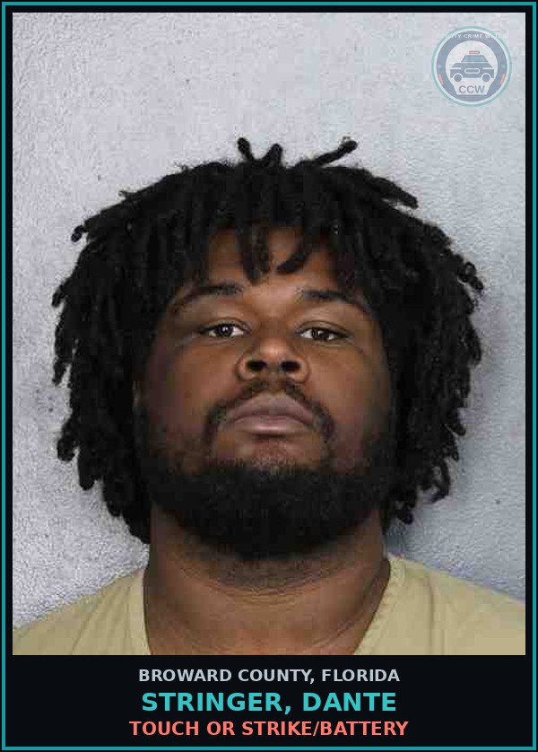 Booking mugshot of STRINGER, DANTE in Broward County