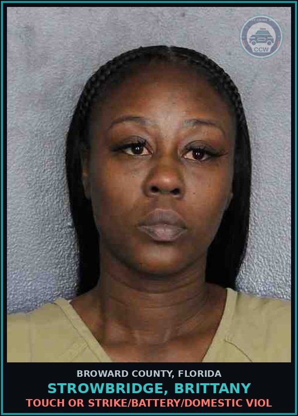 Booking mugshot of STROWBRIDGE, BRITTANY in Broward County