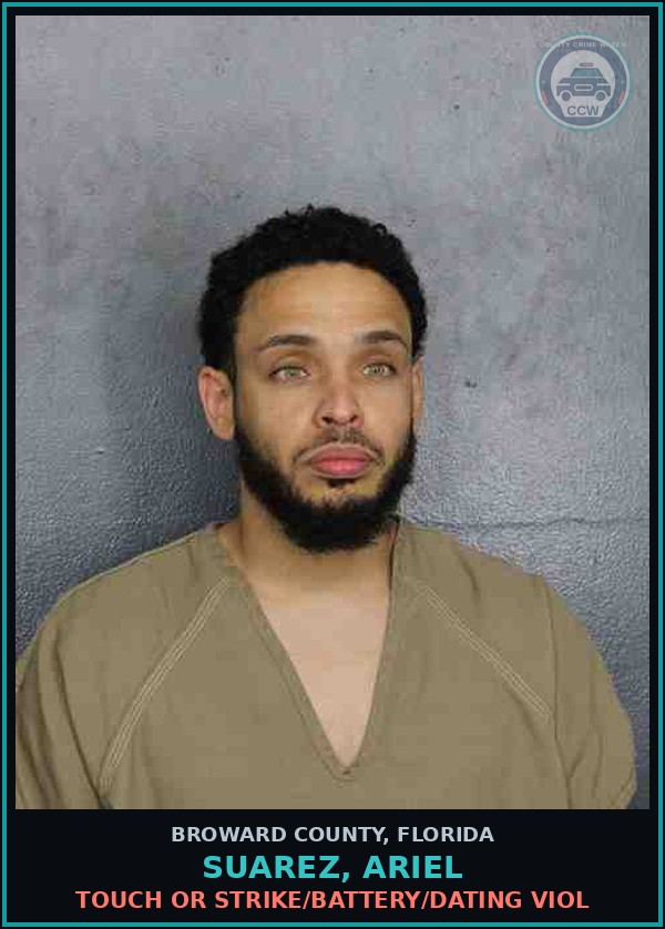 Booking mugshot of SUAREZ, ARIEL in Broward County