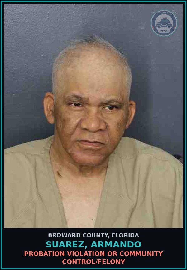 Booking mugshot of SUAREZ, ARMANDO in Broward County