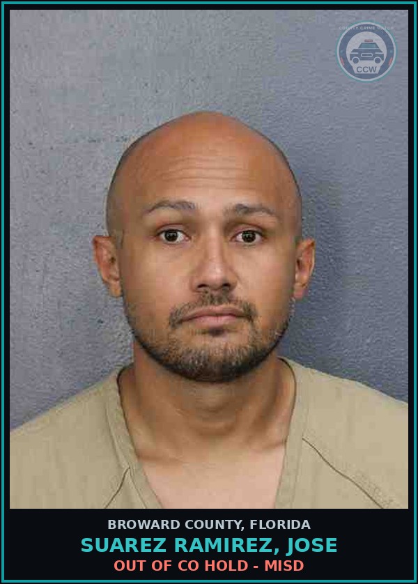 Booking mugshot of SUAREZ RAMIREZ, JOSE in Broward County