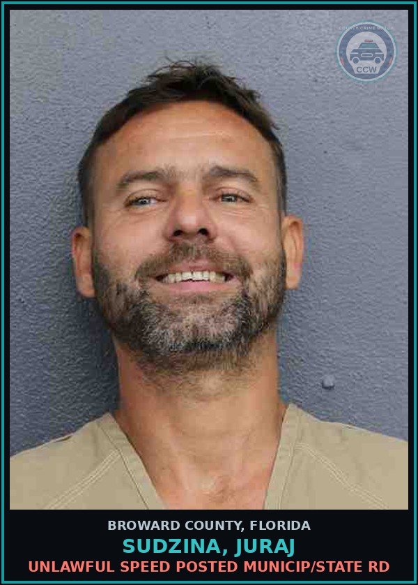 Booking mugshot of SUDZINA, JURAJ in Broward County