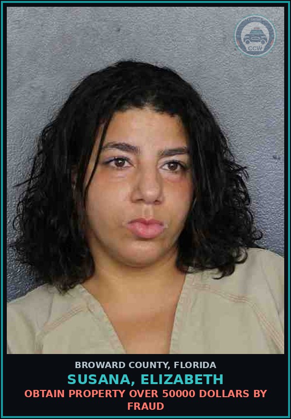 Booking mugshot of SUSANA, ELIZABETH in Broward County
