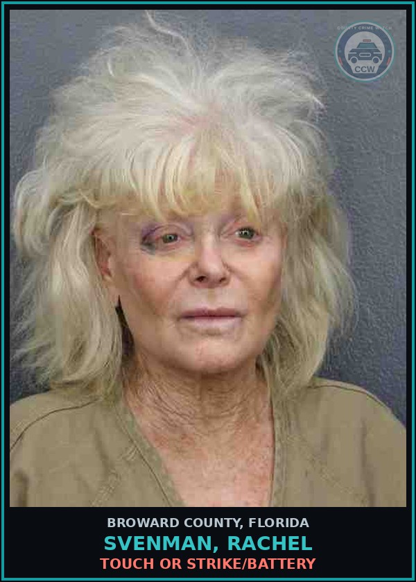 Booking mugshot of SVENMAN, RACHEL in Broward County