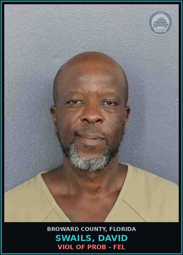 Booking mugshot of SWAILS, DAVID in Broward County