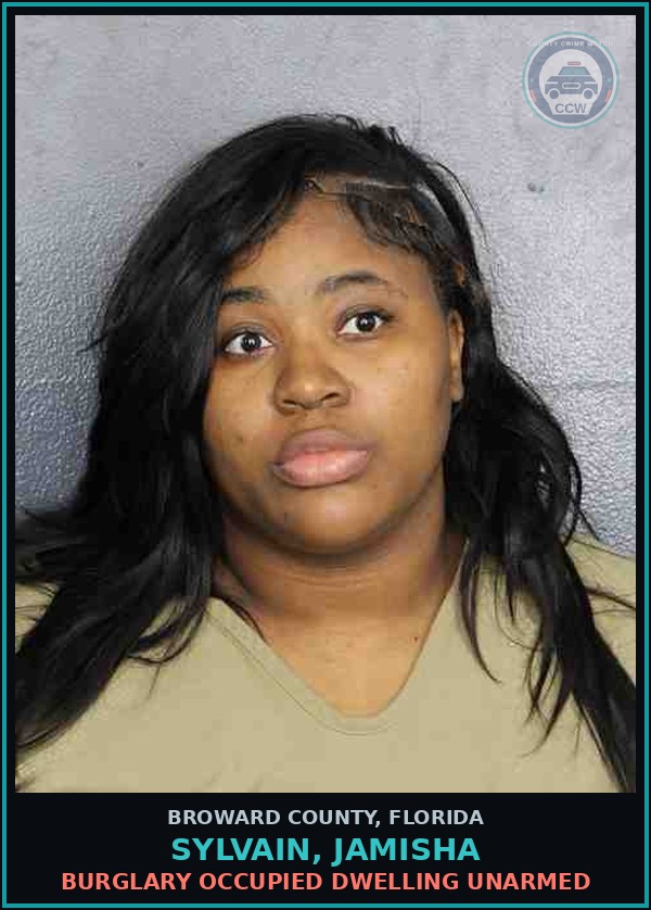 Booking mugshot of SYLVAIN, JAMISHA in Broward County