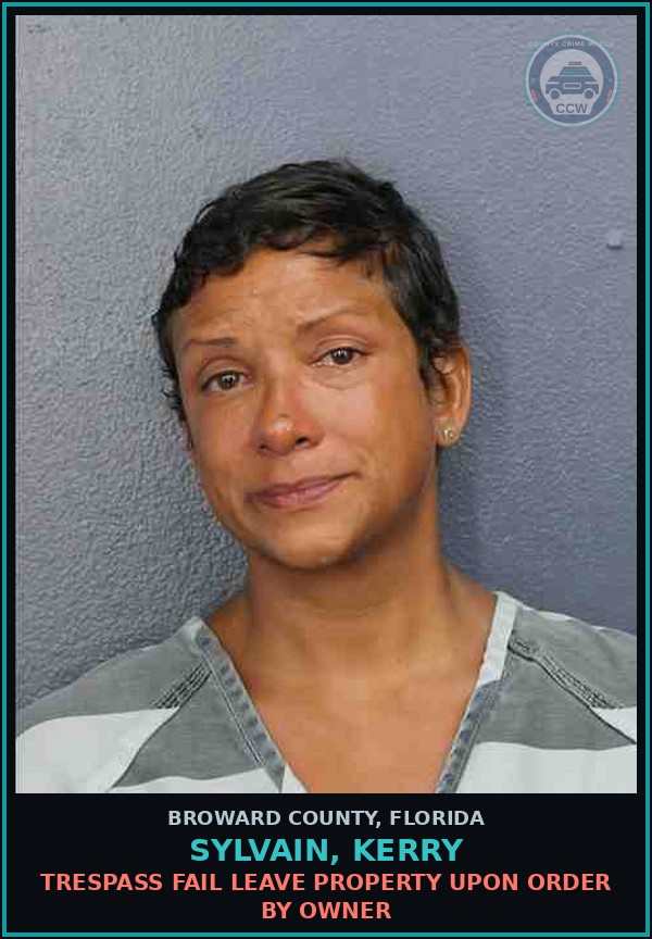 Booking mugshot of SYLVAIN, KERRY in Broward County