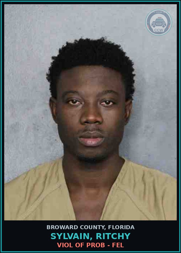 Booking mugshot of SYLVAIN, RITCHY in Broward County