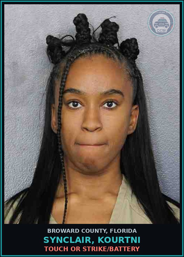 Booking mugshot of SYNCLAIR, KOURTNI in Broward County