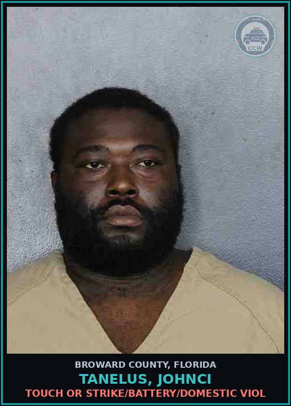 Booking mugshot of TANELUS, JOHNCI in Broward County