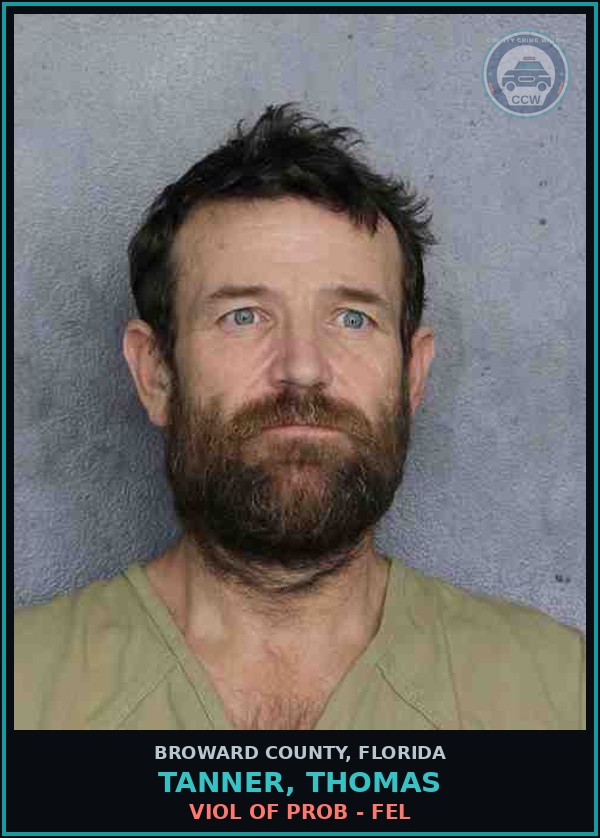 Booking mugshot of TANNER, THOMAS in Broward County