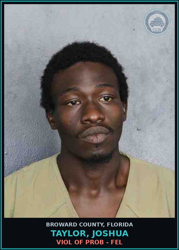 Booking mugshot of TAYLOR, JOSHUA in Broward County