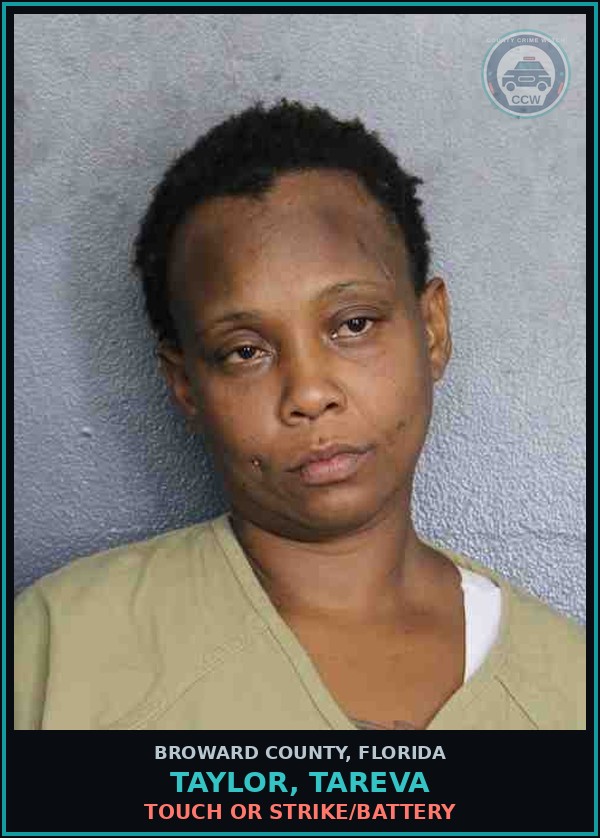 Booking mugshot of TAYLOR, TAREVA in Broward County