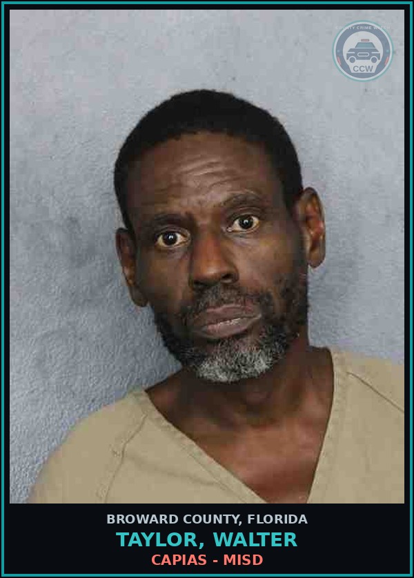 Booking mugshot of TAYLOR, WALTER in Broward County