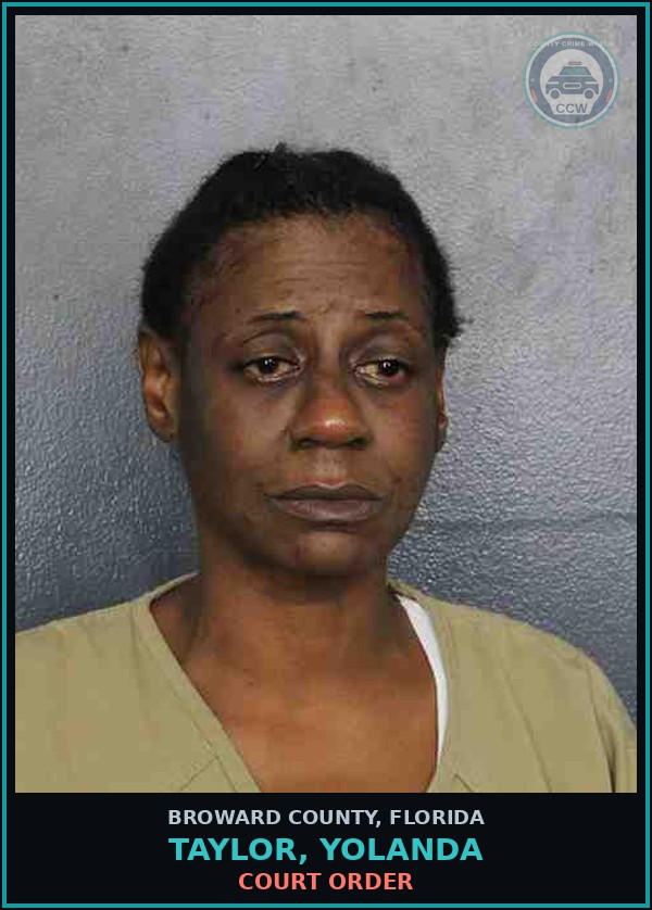 Booking mugshot of TAYLOR, YOLANDA in Broward County