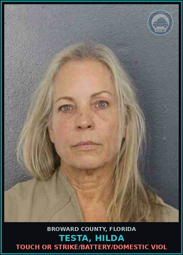 Booking mugshot of TESTA, HILDA in Broward County