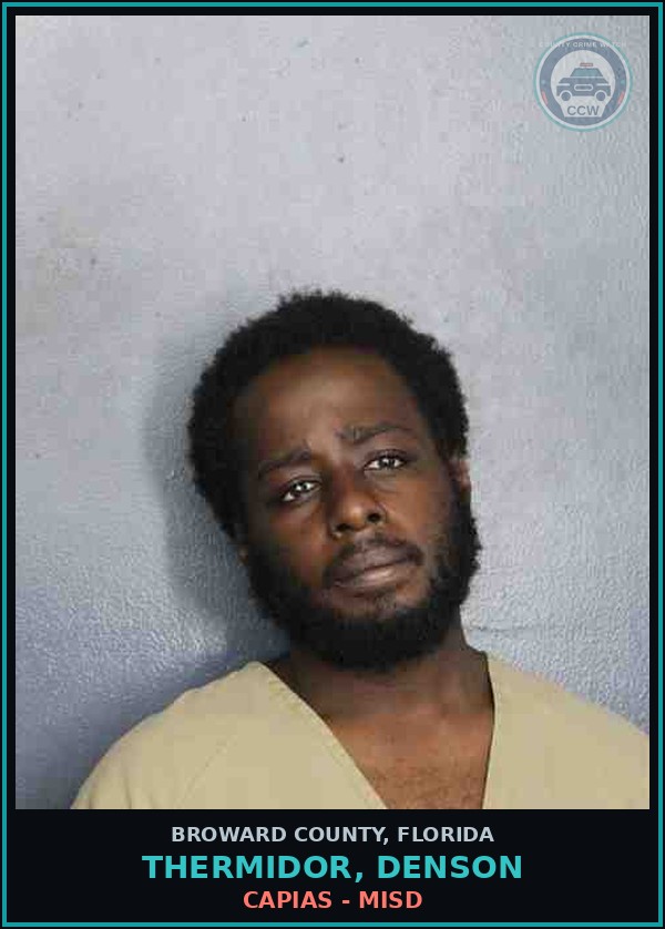 Booking mugshot of THERMIDOR, DENSON in Broward County