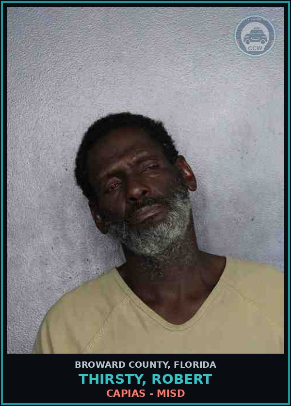 Booking mugshot of THIRSTY, ROBERT in Broward County