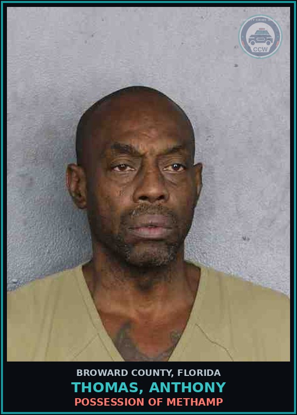 Booking mugshot of THOMAS, ANTHONY in Broward County