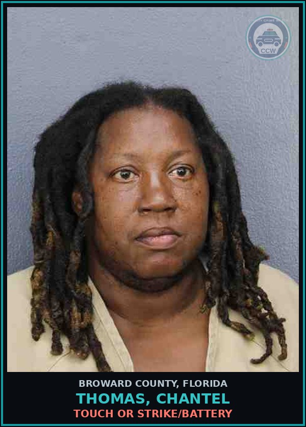 Booking mugshot of THOMAS, CHANTEL in Broward County