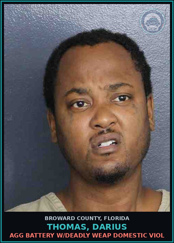 Booking mugshot of THOMAS, DARIUS in Broward County