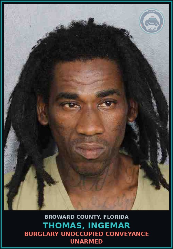 Booking mugshot of THOMAS, INGEMAR in Broward County