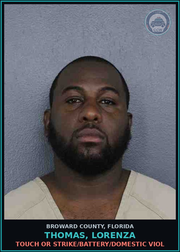 Booking mugshot of THOMAS, LORENZA in Broward County