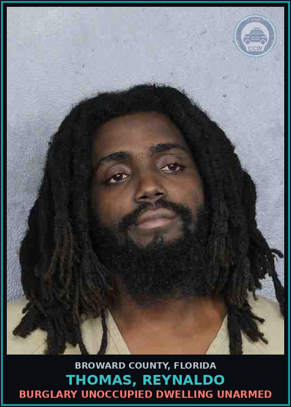 Booking mugshot of THOMAS, REYNALDO in Broward County