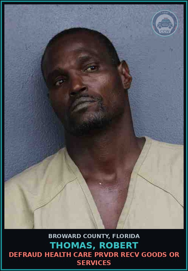 Booking mugshot of THOMAS, ROBERT in Broward County