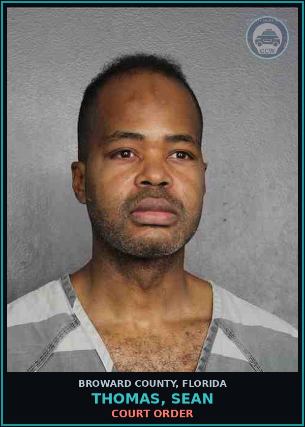 Booking mugshot of THOMAS, SEAN in Broward County