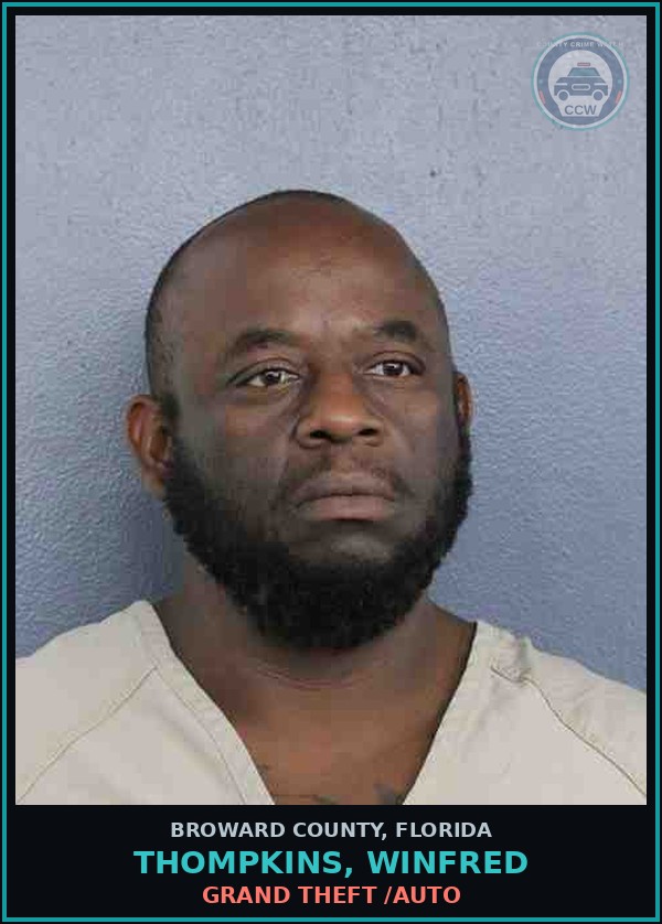 Booking mugshot of THOMPKINS, WINFRED in Broward County
