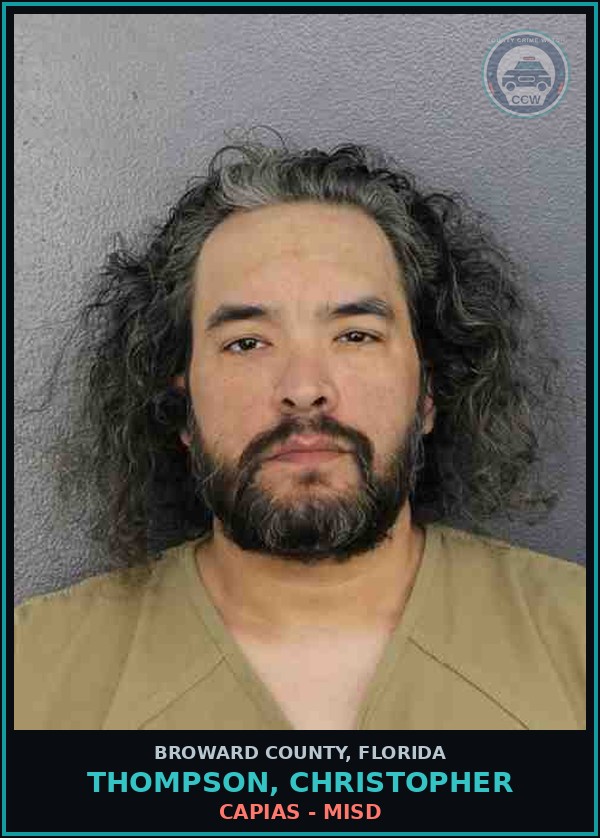 Booking mugshot of THOMPSON, CHRISTOPHER in Broward County