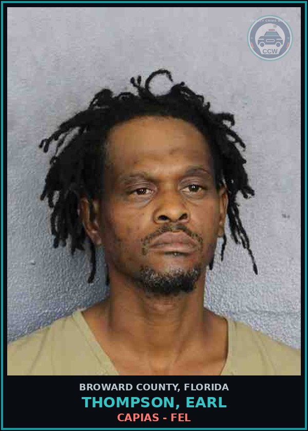 Booking mugshot of THOMPSON, EARL in Broward County