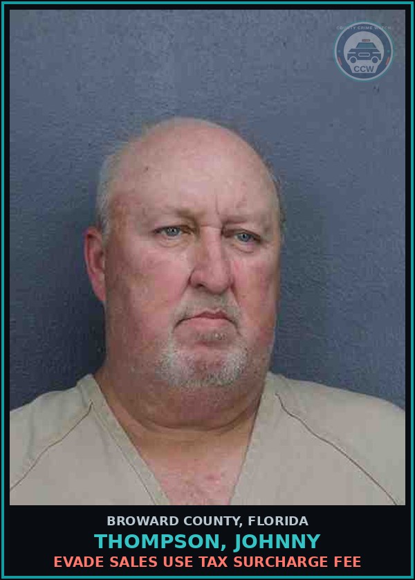 Booking mugshot of THOMPSON, JOHNNY in Broward County