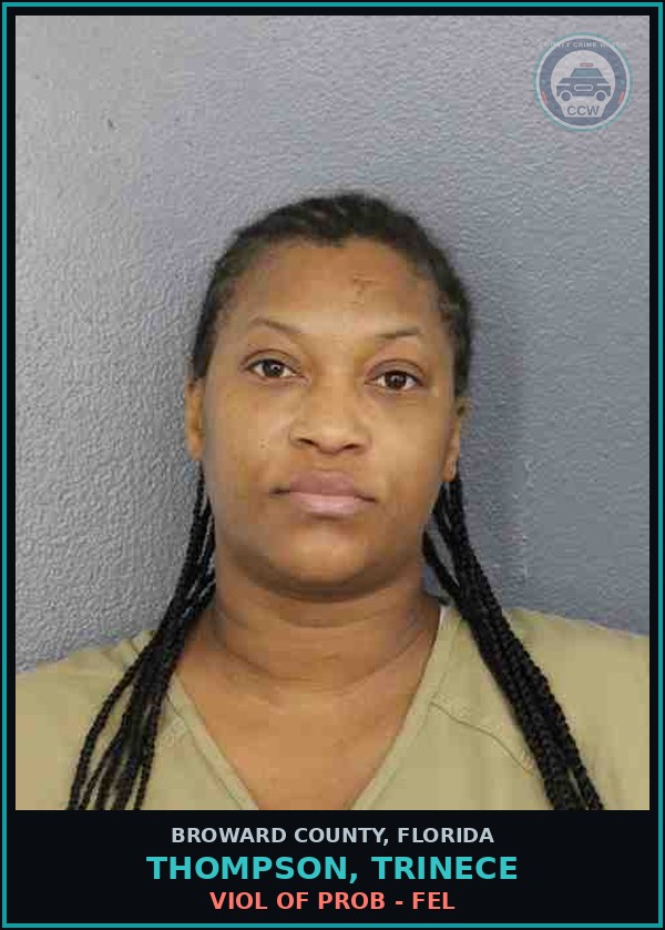 Booking mugshot of THOMPSON, TRINECE in Broward County