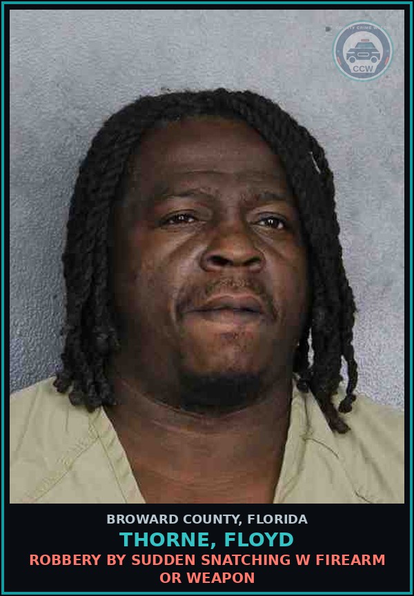 Booking mugshot of THORNE, FLOYD in Broward County